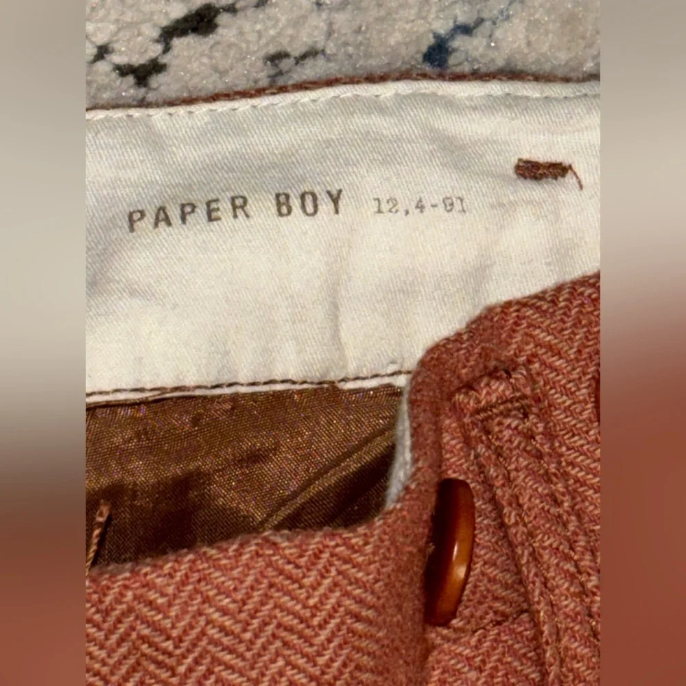 Anthropologie Paperboy by G1 Colloquium ankle herringbone wool blend trousers 2 - Picture 5 of 10